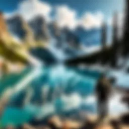 Aerial view of Moraine Lake in Alberta