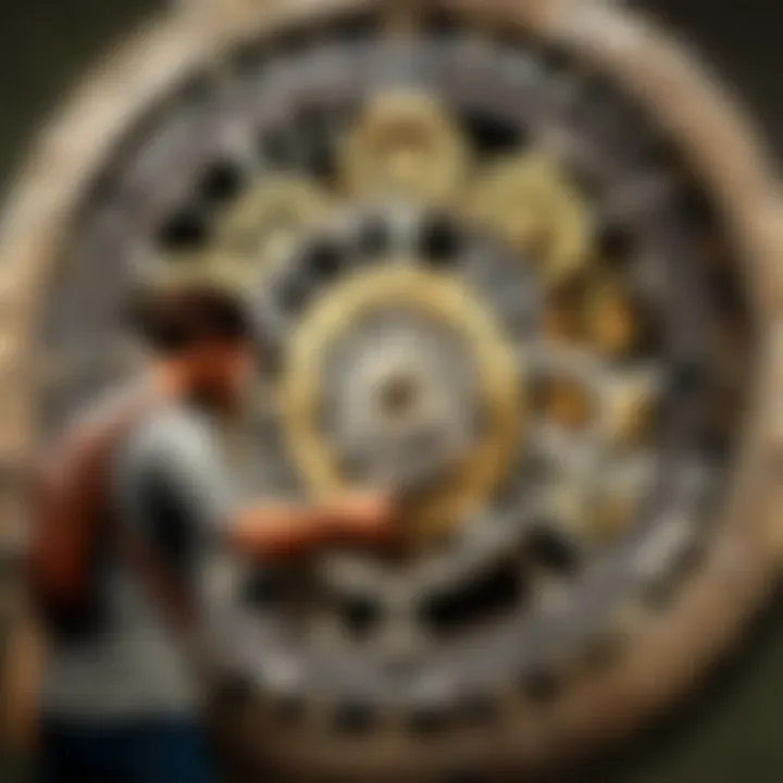 Expert inspecting gears of a clock for repair in Austin