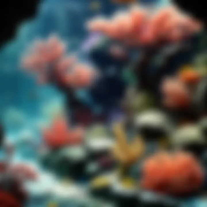 Colorful coral reef teeming with marine life at Seattle Aquarium