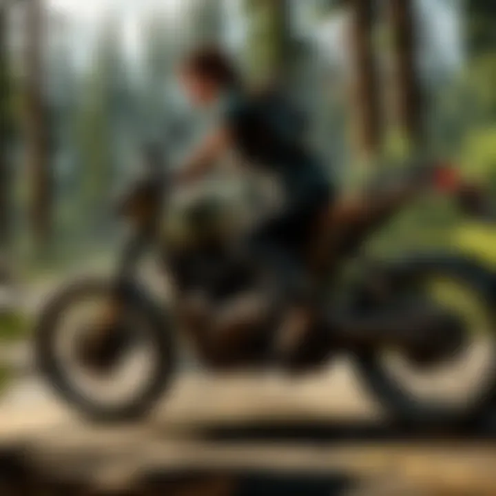 Detailed close-up of protagonist's motorcycle