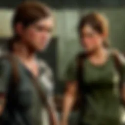 Dramatic scene between Ellie and Abby in The Last of Us 2