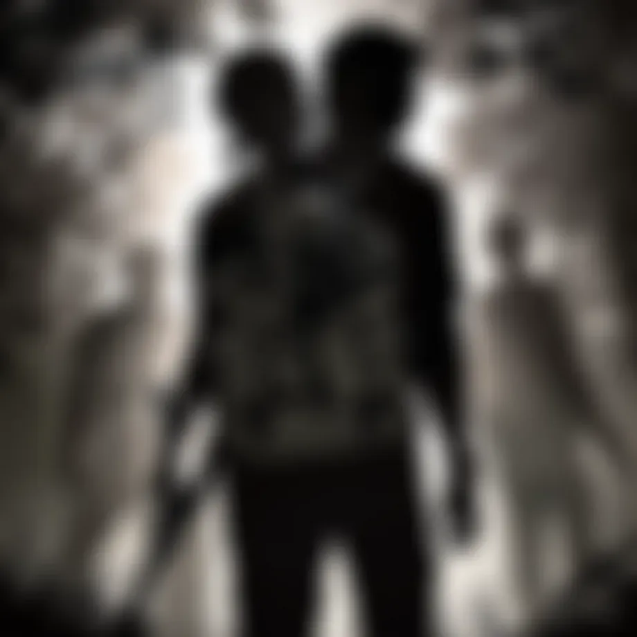 A mysterious silhouette clad in shadows