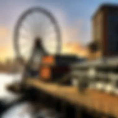 Waterfront view of Elliot Bay and the Great Wheel against city backdrop