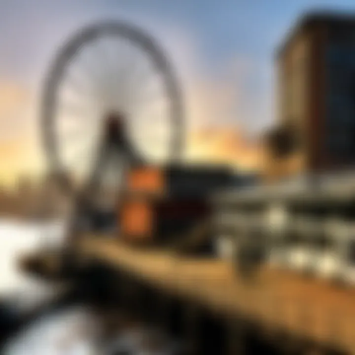 Waterfront view of Elliot Bay and the Great Wheel against city backdrop