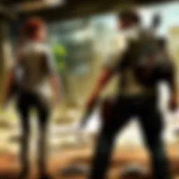 Epic Battle between Titans in Video Game