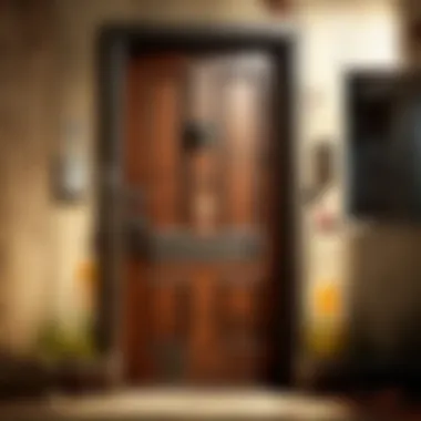 Evolution of Apartment Door Security Illustration showcasing the evolution of apartment door security from past to present