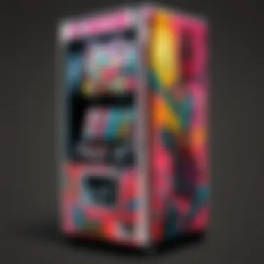 Colorful tattoo designs in a vending machine