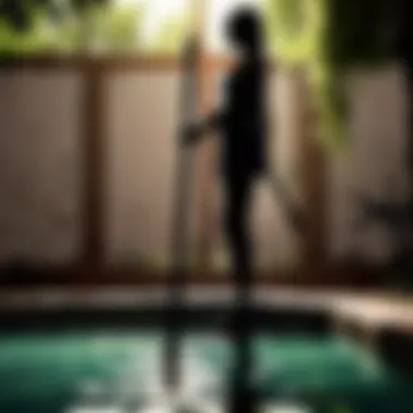 Symbolic Pool Stick Silhouette Against Anime Scene