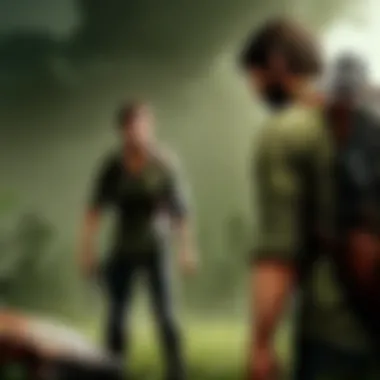 Survival Instincts: Tense standoff between wary survivors Tense standoff between survivors