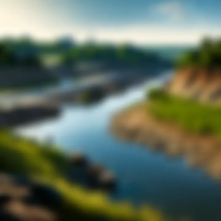 Missouri River flowing through Kansas City
