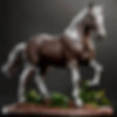 Artistic rendering of the Dark Horse Ellie statue with a dramatic backdrop.