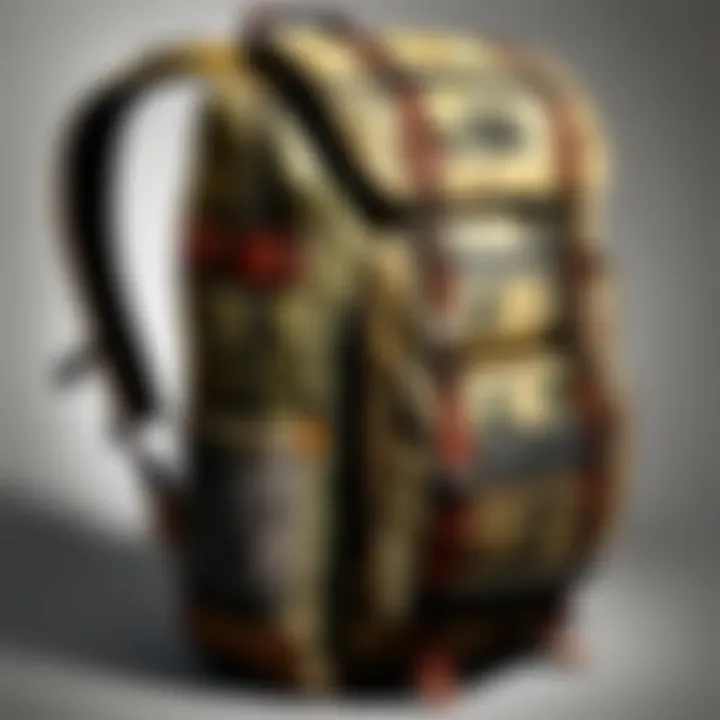 Detailed view of the Last of Us backpack showing its intricate design and wear.