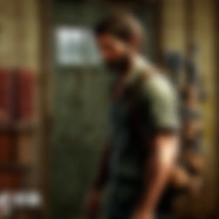 Illustration showcasing various weapons in The Last of Us game