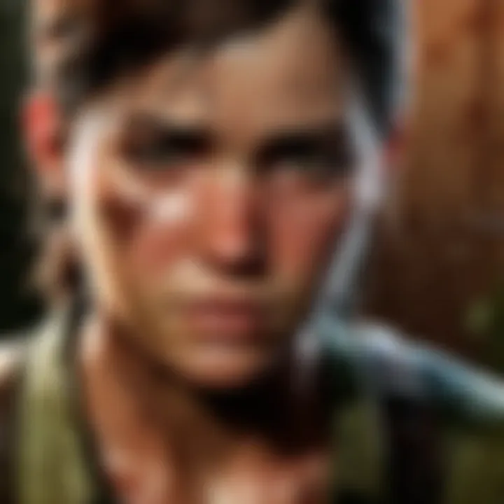 Close-up of a key character from The Last of Us demonstrating emotional depth