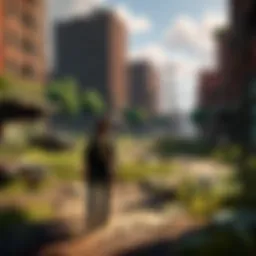 A captivating scene from The Last of Us showcasing post-apocalyptic landscapes