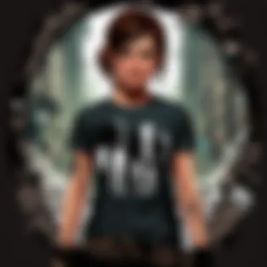 T-shirt as a Portal to Dystopia Intricate illustration of The Last of Us T-shirt transforming into a portal to a dystopian world