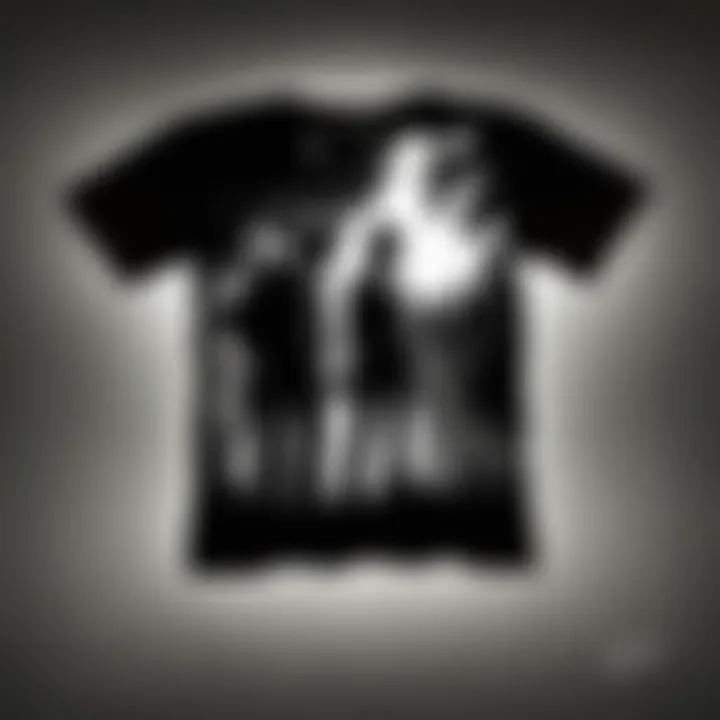 Artistic depiction of a silhouette cloaked in shadows holding The Last of Us T-shirt