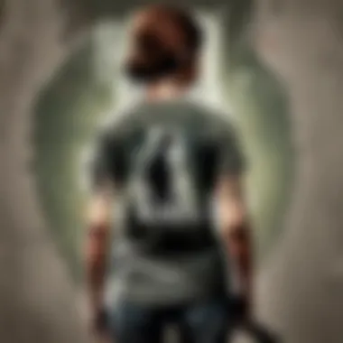 T-shirt as a Symbolic Survival Weapon Symbolic artwork showcasing The Last of Us T-shirt transforming into a weapon of survival