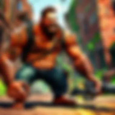 Evil antagonist facing off against the protagonists