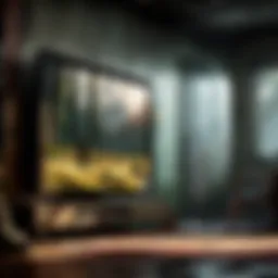 Artistic representation of a futuristic TV screen displaying a variety of HBO Max episodes