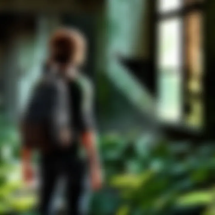 Detailed close-up of the haunting environment in The Last of Us Part II poster