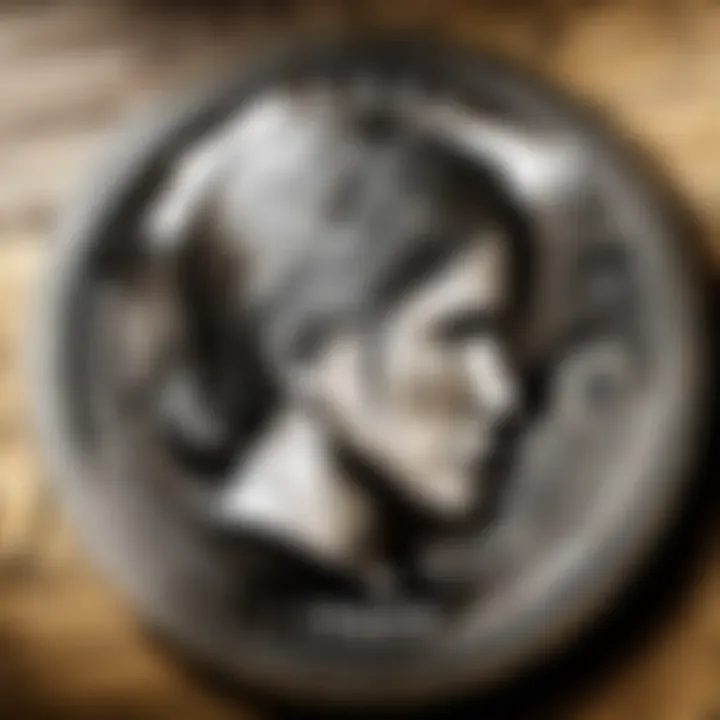 Close-Up of Intricate Engravings on Idaho Coin