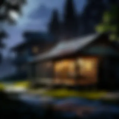Twilight Embrace of Moonshine Cabin Moonshine Cabin Nestled in Twilight