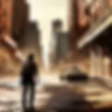 Post-apocalyptic cityscape in 'I Am Legend' on Disney Plus