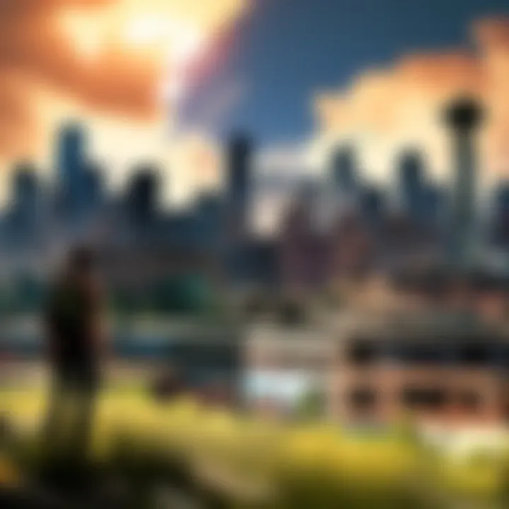 A hauntingly beautiful skyline of a post-apocalyptic Seattle