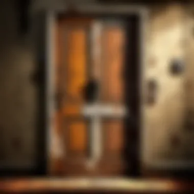 Symbolic Protection of Locked Door Illustration symbolizing the concept of protection through a locked apartment door