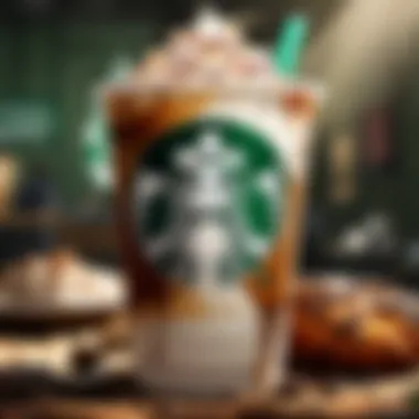 Abstract illustration of various Starbucks coffee blends blending together