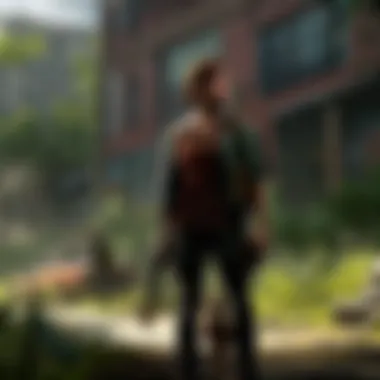 A tense confrontation between two key characters in a dilapidated building