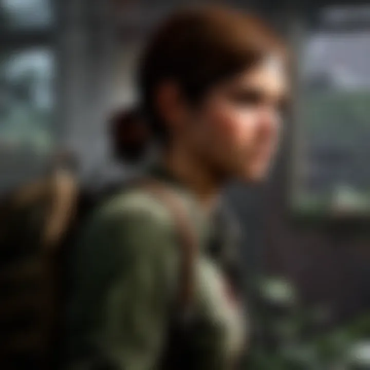 Close-up of the intricate character design in The Last of Us