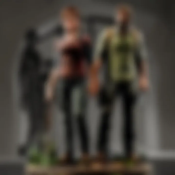 The Last of Us statue displayed in a collector's showcase