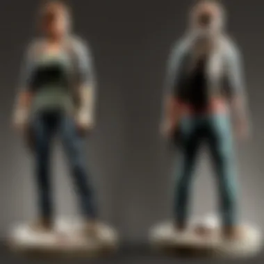 Comparative image displaying variations of The Last of Us statue