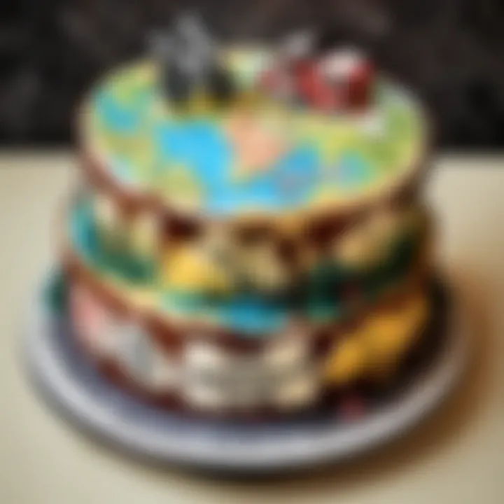 Travel Map Cake