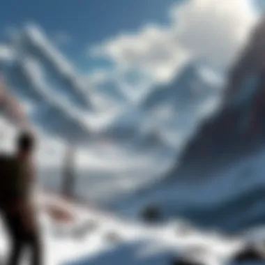 Symbolic illustration of a tense confrontation in a snow-covered mountain